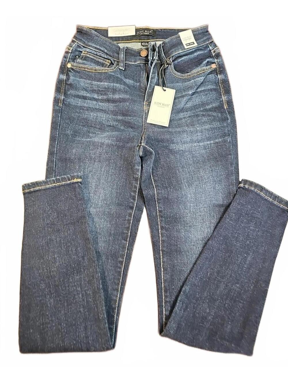 Judy Blue JB82253DK Dark Wash High Rise Skinny Jeans Sz 0/24 Non Distressed  NWT - Picture 2 of 9